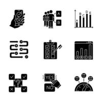 Survey glyph icons set vector