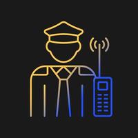 Security guard gradient vector icon for dark theme