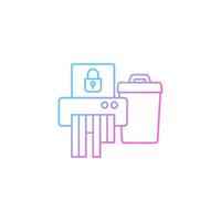Sensitive information disposal gradient linear vector icon