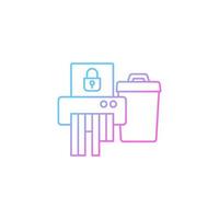 Sensitive information disposal gradient linear vector icon