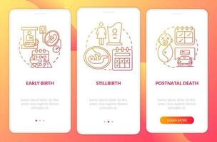 Maternity leave entitlement cases red gradient onboarding mobile app page screen vector