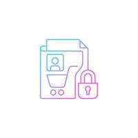 Consumer data privacy gradient linear vector icon