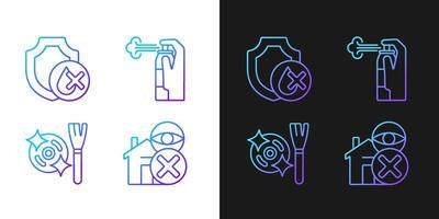Drone guide gradient manual label icons set for dark and light mode vector