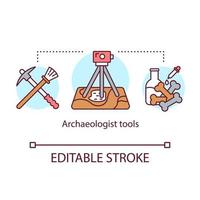 Archeologist tools concept icon vector