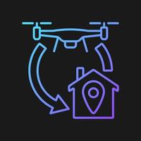 Return to home function gradient vector manual label icon for dark theme
