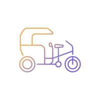 Tricycle taxi gradient linear vector icon