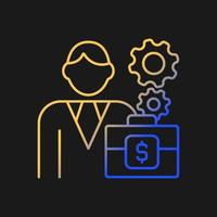 Finance director gradient vector icon for dark theme