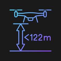 Max flight height gradient vector manual label icon for dark theme