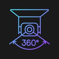 Full camera rotation gradient vector manual label icon for dark theme