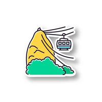 Ropeway patch. RGB color printable sticker vector