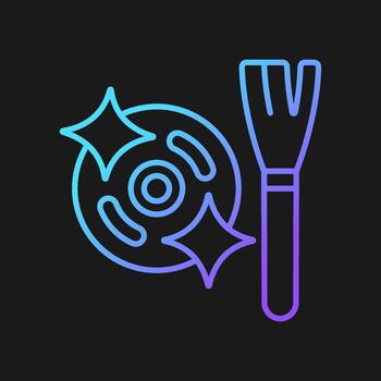 Limpie el motor después de usar el icono de etiqueta manual de vector degradado para tema oscuro