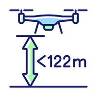 altura máxima de vuelo rgb color icono de etiqueta manual vector