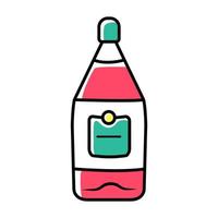 Transparent glass bottle of wine color icon vector