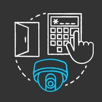 Smart intercom chalk concept icon. Home security system idea. Innovative technology for apartment. Flat access control. Video secured entrance. Vector isolated chalkboard illustration