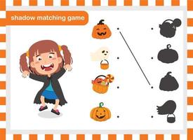 shadow matching game illustration vector