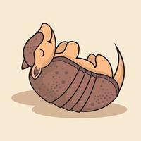 Armadillo Cartoon Walking Isolated vector