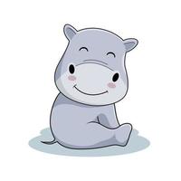 Hippo Cartoon Cute Hippopotamus Illustrations vector