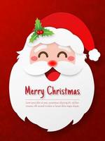 Christmas postcard a face of Santa Claus with copy space in his mustache vector