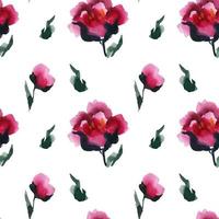 Blooming Chinese Peones Seamless Pattern vector