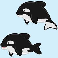 Ilustración de ballena asesina en forma de dibujos animados vector