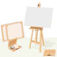 easel paint stand and canvas 4557275 Vector Art at Vecteezy