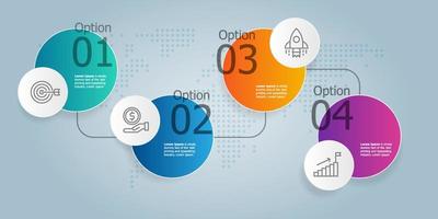 horizontal infographic presentation element template vector