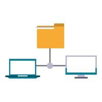 computers and documents folder vector