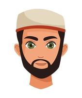 hombre musulmán con sombrero vector