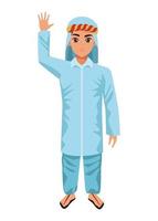 blue muslim boy vector