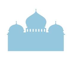 blue silhouette mosque vector