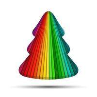 Colorido árbol de Navidad aislado sobre fondo blanco. vector