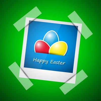 Happy easter card. Happy easter picture in photo frame