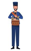 french soldier playing drum vector
