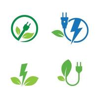 Eco energy logo images vector