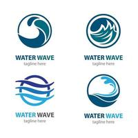 Water wave logo images vector