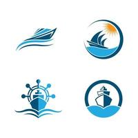 Cruise ship logo images vector