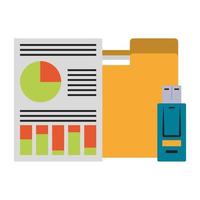 documents with data chart vector