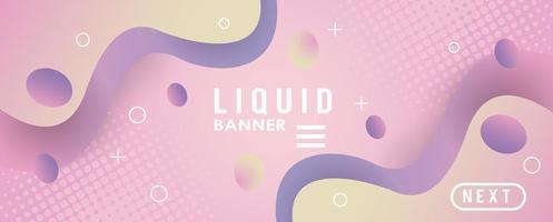 liquid and waves colorful gradient banner vector