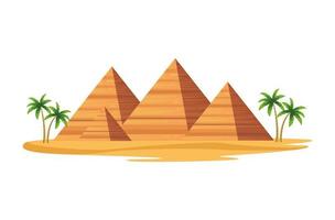 pyramids desert scene vector