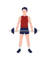 man fitness weight lifting vector