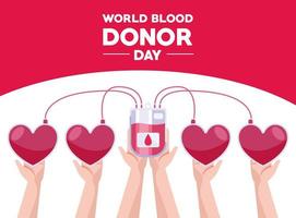 blood donor day card vector