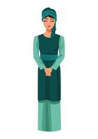 green muslim woman vector