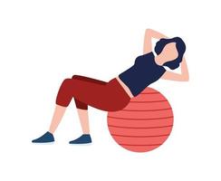 mujer fitness con globo vector