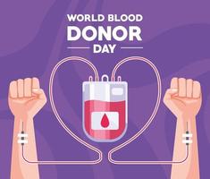 blood donor day card vector