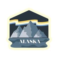 alaska mountains sticker vector