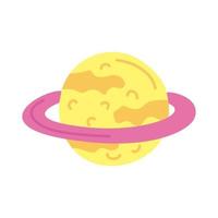 cute saturn planet vector