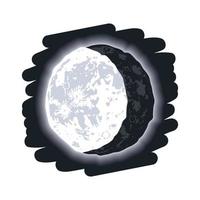 waning moon phase vector