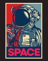 cartel del espacio astromauta vector