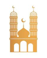 ramadan kareen celebration mosque golden vector