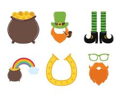 bundle of six saint patricks day icons vector